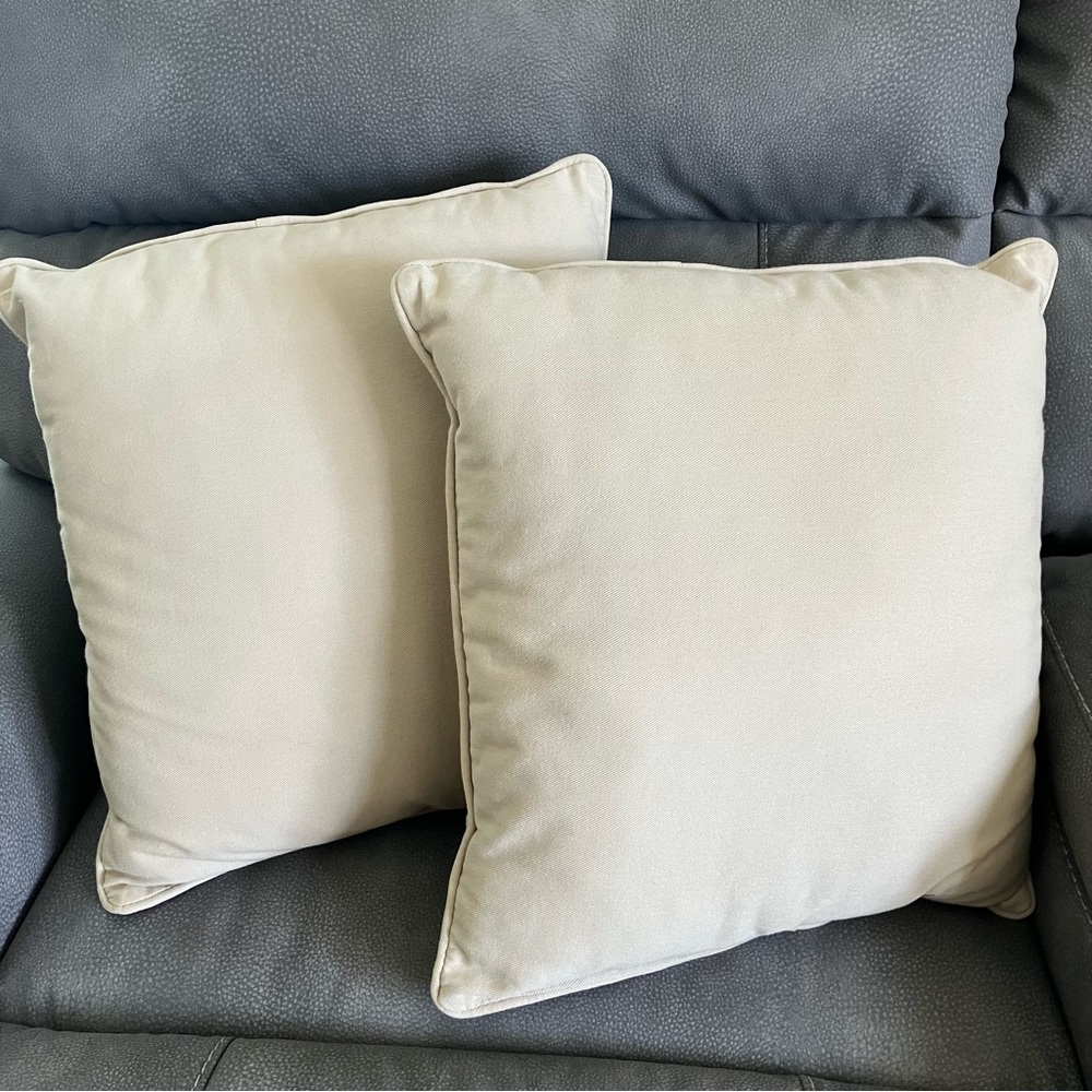 Set of Cream Color Throw Pillows